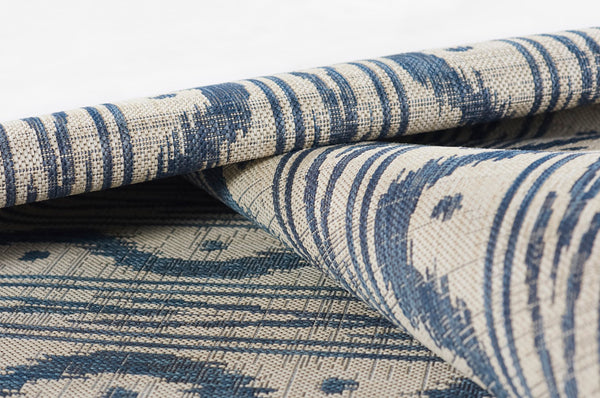 Momeni Riviera RV-05 Machine Made Transitional Geometric Indoor/Outdoor Area Rug Blue 9' x 12' RIVRARV-05BLU90C0