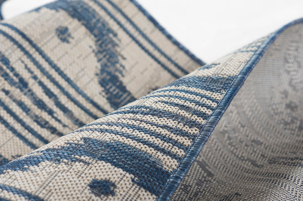 Momeni Riviera RV-05 Machine Made Transitional Geometric Indoor/Outdoor Area Rug Blue 9' x 12' RIVRARV-05BLU90C0