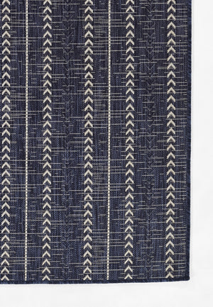 Momeni Riviera RV-06 Machine Made Transitional Geometric Indoor/Outdoor Area Rug Navy 9' x 12' RIVRARV-06NVY90C0