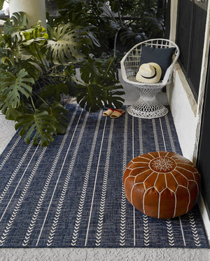 Momeni Riviera RV-06 Machine Made Transitional Geometric Indoor/Outdoor Area Rug Navy 9' x 12' RIVRARV-06NVY90C0