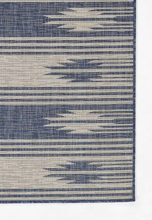 Momeni Riviera RV-07 Machine Made Transitional Geometric Indoor/Outdoor Area Rug Blue 9' x 12' RIVRARV-07BLU90C0