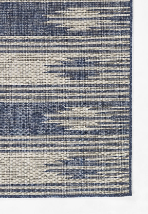 Momeni Riviera RV-07 Machine Made Transitional Geometric Indoor/Outdoor Area Rug Blue 9' x 12' RIVRARV-07BLU90C0