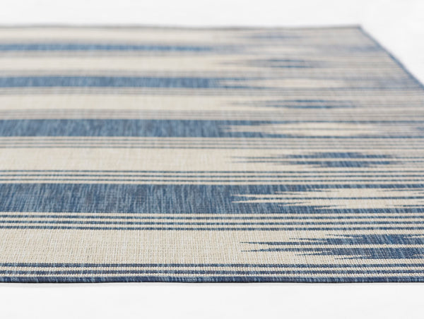 Momeni Riviera RV-07 Machine Made Transitional Geometric Indoor/Outdoor Area Rug Blue 9' x 12' RIVRARV-07BLU90C0