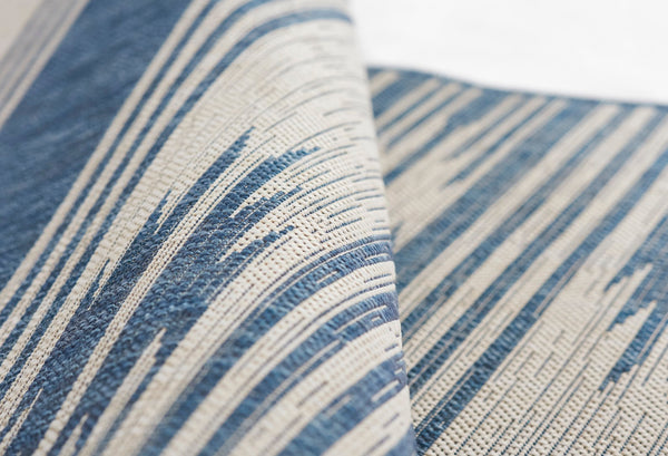 Momeni Riviera RV-07 Machine Made Transitional Geometric Indoor/Outdoor Area Rug Blue 9' x 12' RIVRARV-07BLU90C0