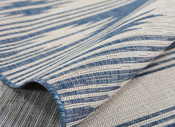 Momeni Riviera RV-07 Machine Made Transitional Geometric Indoor/Outdoor Area Rug Blue 9' x 12' RIVRARV-07BLU90C0