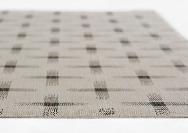 Momeni Riviera RV-08 Machine Made Contemporary Geometric Indoor/Outdoor Area Rug Ivory 9' x 12' RIVRARV-08IVY90C0