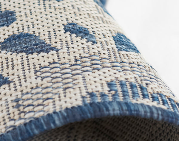 Momeni Riviera RV-09 Machine Made Transitional Floral Indoor/Outdoor Area Rug Blue 9' x 12' RIVRARV-09BLU90C0