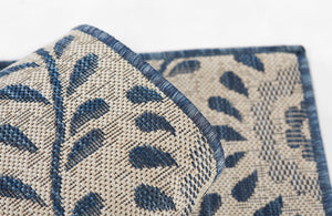 Momeni Riviera RV-09 Machine Made Transitional Floral Indoor/Outdoor Area Rug Blue 9' x 12' RIVRARV-09BLU90C0