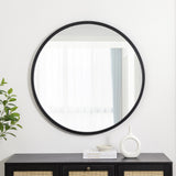 Walker Edison Glam/Contemporary 36" Double Ribbed Frame Mirror RM36MIBL