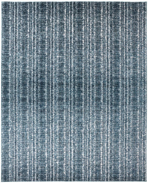 Remmy Coastal Inspired Rug, Striated, Deep Teal Blue, 8ft x 11ft Area Rug