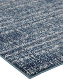 Remmy Coastal Inspired Rug, Striated, Deep Teal Blue, 8ft x 11ft Area Rug