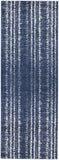 Remmy Coastal Inspired, Striated, Dark Navy Blue, 2ft-10in x 7ft-10in, Runner