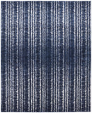 Remmy Coastal Inspired Rug, Striated, Dark Navy Blue, 8ft x 11ft Area Rug