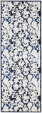 Remmy Abstract Floral Rug, Ivory/Ink/Deep Blue, 2ft - 10in x 7ft - 10in, Runner