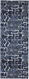 Remmy Abstract Patterned Rug, Dark Navy Blue, 2ft - 10in x 7ft - 10in, Runner