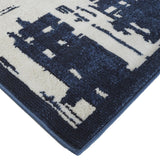 Remmy Coastal Inspired Rug, Crosshatch, Navy Blue, 8ft x 11ft Area Rug