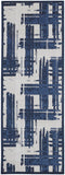 Remmy Coastal Inspired Rug, Crosshatch, Navy Blue, 2ft-10in x 7ft-10in, Runner