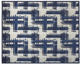 Remmy Coastal Inspired Rug, Crosshatch, Navy Blue, 8ft x 11ft Area Rug