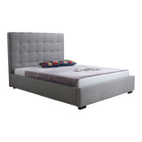 Moe's Home Belle Storage Bed Queen Light Grey Fabric