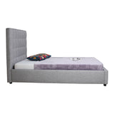 Moe's Home Belle Storage Bed Queen Light Grey Fabric