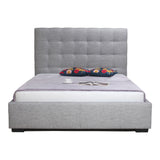 Moe's Home Belle Storage Bed Queen Light Grey Fabric