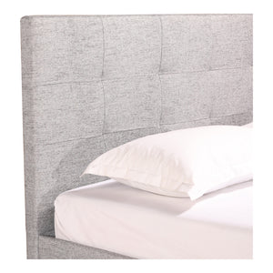 Moe's Home Eliza King Bed Light Grey Fabric