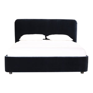 Moe's Home Samara Queen Bed Blue Velvet