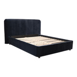 Moe's Home Samara Queen Bed Blue Velvet