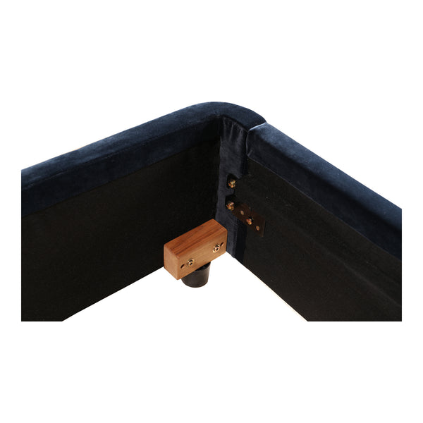 Moe's Home Samara Queen Bed Blue Velvet