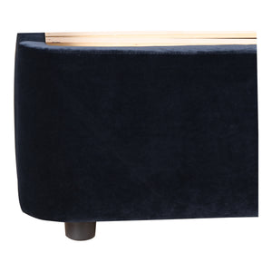 Moe's Home Samara Queen Bed Blue Velvet