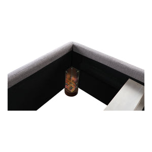 Moe's Home Luzon Queen Bed Tall Headboard Greystone RN-1148-15