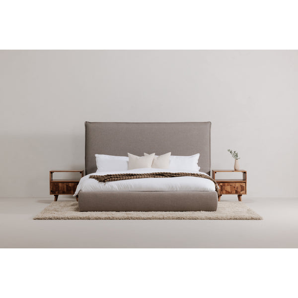 Moe's Home Luzon King Bed Tall Headboard Greystone RN-1149-15