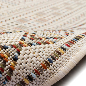 Trans-Ocean Liora Manne Avena Panel Stripe Casual Indoor/Outdoor Power Loomed 91% Polypropylene/9% Polyester Rug Ivory 7'10" x 9'10"