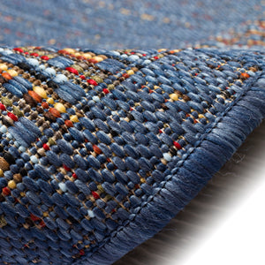 Trans-Ocean Liora Manne Avena Diamond Stripe Casual Indoor/Outdoor Power Loomed 91% Polypropylene/9% Polyester Rug Denim 7'10" x 9'10"