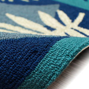 Trans-Ocean Liora Manne Capri Patchwork Palms Casual Indoor/Outdoor Hand Tufted 80% Polyester/20% Acrylic Rug Navy 8'3" x 11'6"