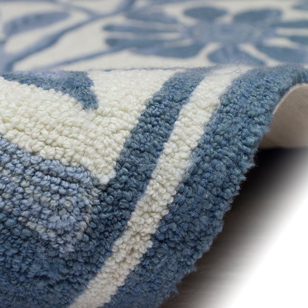 Trans-Ocean Liora Manne Capri Floral Vine Casual Indoor/Outdoor Hand Tufted 80% Polyester/20% Acrylic Rug Blue 7'6" x 9'6"