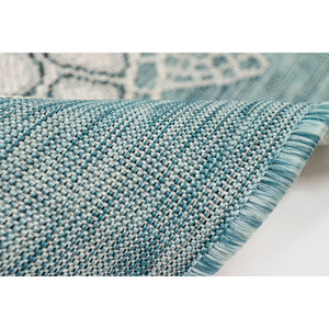 Trans-Ocean Liora Manne Carmel Seaturtles Casual Indoor/Outdoor Power Loomed 87% Polypropylene/13% Polyester Rug Aqua 7'10" x 9'10"