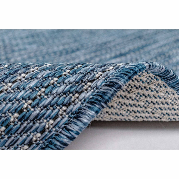 Trans-Ocean Liora Manne Carmel Texture Stripe Casual Indoor/Outdoor Power Loomed 87% Polypropylene/13% Polyester Rug Navy 7'10" x 9'10"