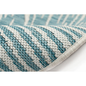Trans-Ocean Liora Manne Carmel Palm Casual Indoor/Outdoor Power Loomed 87% Polypropylene/13% Polyester Rug Aqua 7'10" x 9'10"