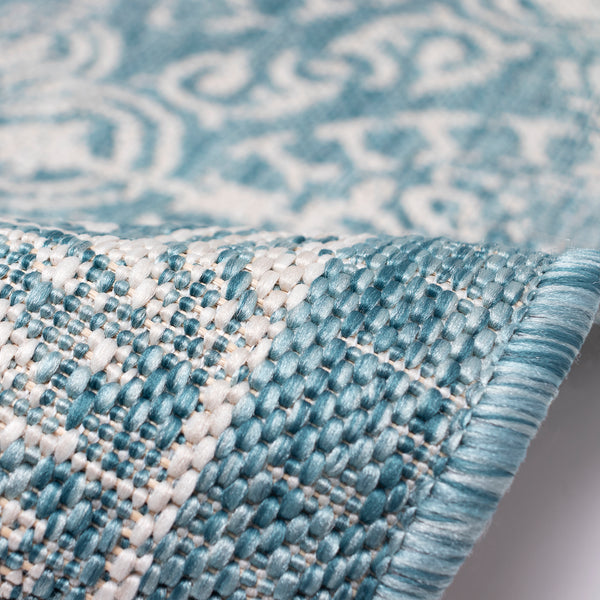 Trans-Ocean Liora Manne Carmel Antique Tile Casual Indoor/Outdoor Power Loomed 87% Polypropylene/13% Polyester Rug Aqua 7'10" x 9'10"