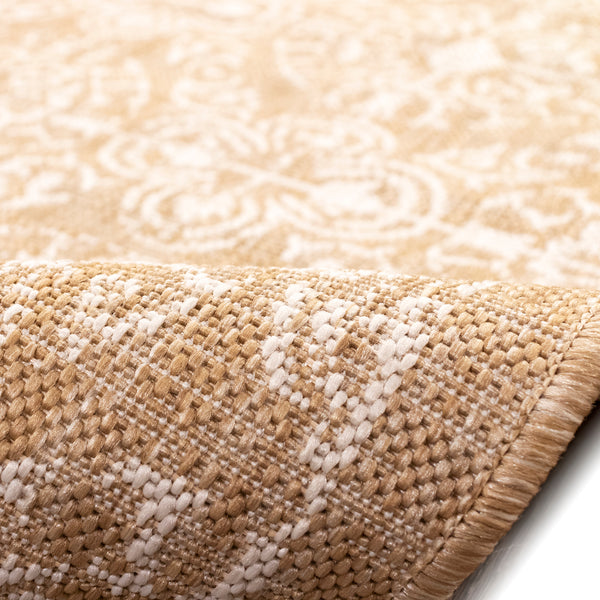 Trans-Ocean Liora Manne Carmel Antique Tile Casual Indoor/Outdoor Power Loomed 87% Polypropylene/13% Polyester Rug Sand 7'10" x 9'10"