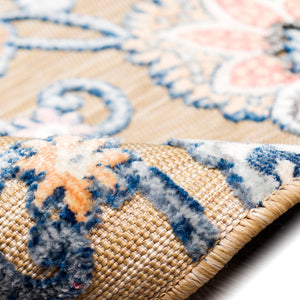 Trans-Ocean Liora Manne Canyon Ornamental Flower Casual Indoor/Outdoor Power Loomed 87% Polypropylene/13% Polyester Rug Sisal 7'8" x 9'10"