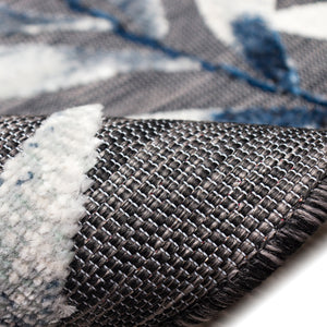 Trans-Ocean Liora Manne Canyon Vines Casual Indoor/Outdoor Power Loomed 87% Polypropylene/13% Polyester Rug Charcoal 7'8" x 9'10"