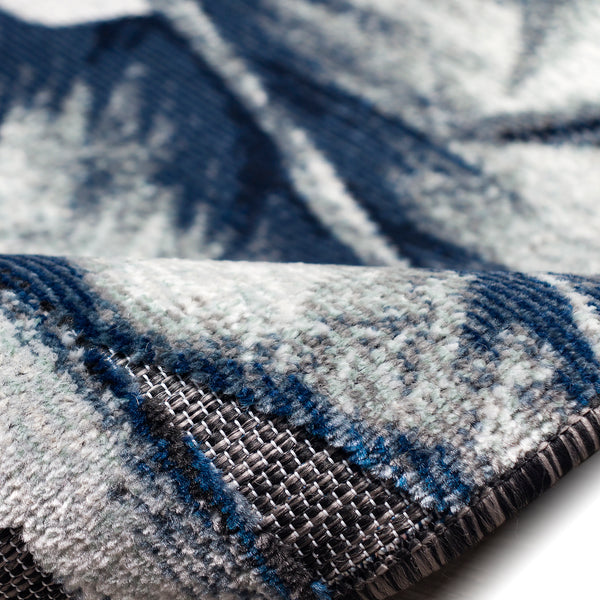 Trans-Ocean Liora Manne Canyon Tropical Leaf Casual Indoor/Outdoor Power Loomed 87% Polypropylene/13% Polyester Rug Charcoal 7'8" x 9'10"