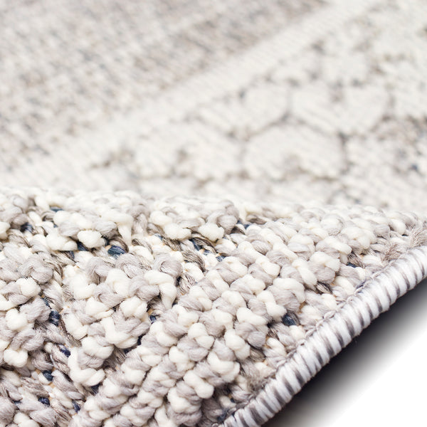 Trans-Ocean Liora Manne Dunes Border Casual Indoor/Outdoor Power Loomed 90% Polypropylene/10% Polyester Rug Silver 8'6" x 13'