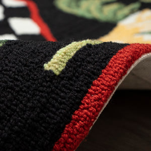 Trans-Ocean Liora Manne Frontporch Rooster Novelty Indoor/Outdoor Hand Tufted 80% Polyester/20% Acrylic Rug Black 5' x 7'6"