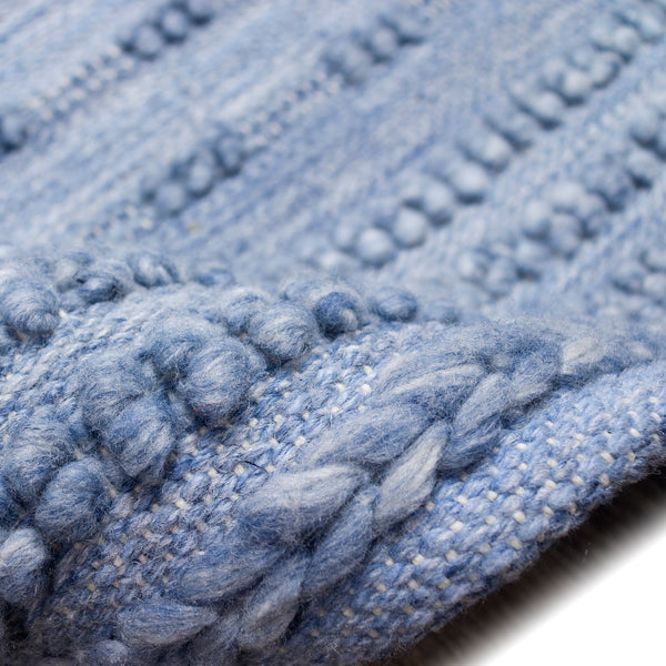 Trans-Ocean Liora Manne Hudson Bubble Stripe Casual Indoor/Outdoor Hand Woven 100% Solution Dyed Polyester Rug Blue 8'3" x 11'6"