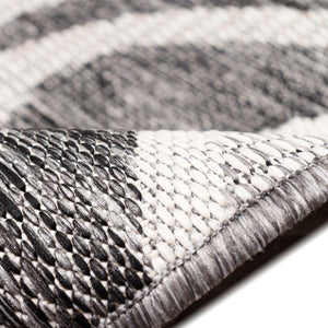 Trans-Ocean Liora Manne Malibu Waves Casual Indoor/Outdoor Power Loomed 88% Polypropylene/12% Polyester Rug Charcoal 7'10" x 9'10"