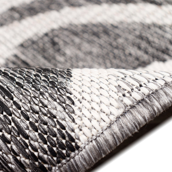 Trans-Ocean Liora Manne Malibu Waves Casual Indoor/Outdoor Power Loomed 88% Polypropylene/12% Polyester Rug Charcoal 7'10" x 9'10"