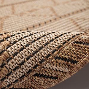 Trans-Ocean Liora Manne Monterey Delicate Diamond  Indoor/Outdoor Power Loomed 91% Polypropylene/9% Polyester Rug Black 7'10" x 9'10"